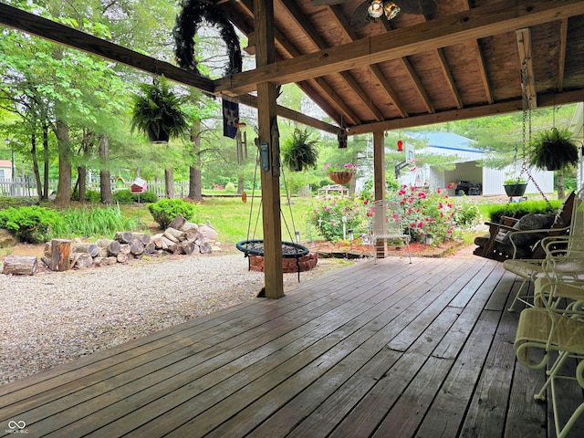 8310 Dog Trot Ln, Morgantown, IN 46160 - view of wooden terrace