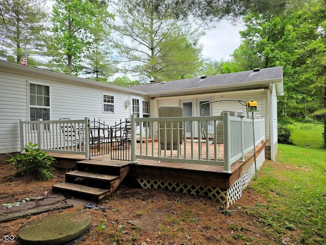 8310 Dog Trot Ln, Morgantown, IN 46160 - rear view of property featuring a wooden deck