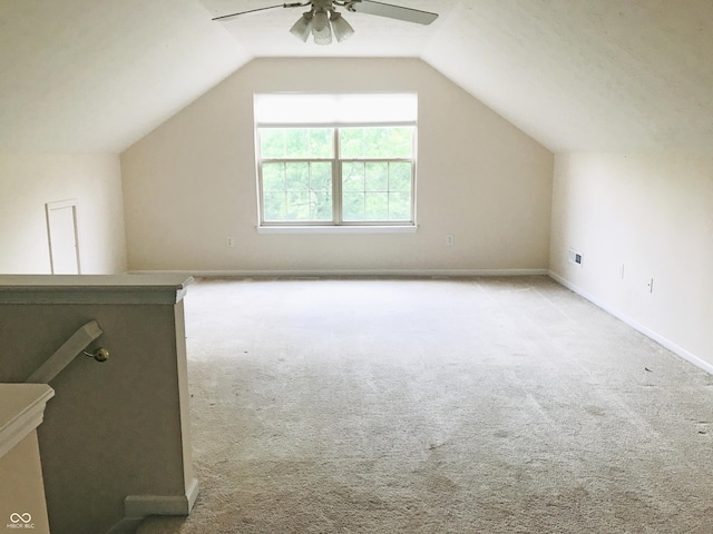 855 Gazebo Way Unit C, Greenwood, IN 46142 - bonus room with light colored carpet, a ceiling fan, and vaulted ceiling