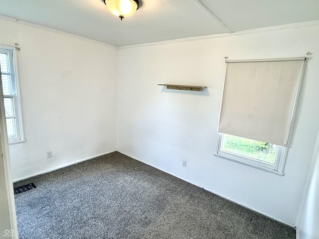 910 Lonsvale Dr, Anderson, IN 46013 - unfurnished room with dark colored carpet and crown molding