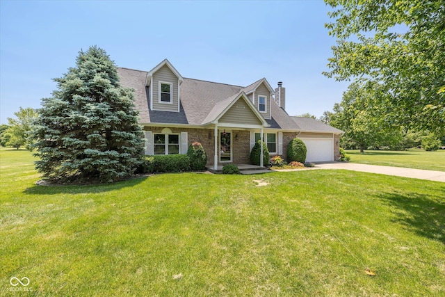 1135 W Wildflower Ct, Mooresville, IN 46158 - view of front of house featuring an attached garage, concrete driveway, a front yard, and brick siding