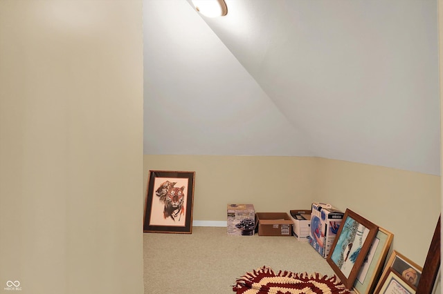 203 N Cross St, Hillsboro, IN 47949 - rec room featuring vaulted ceiling and carpet floors