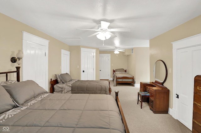 203 N Cross St, Hillsboro, IN 47949 - carpeted bedroom with a ceiling fan and baseboards