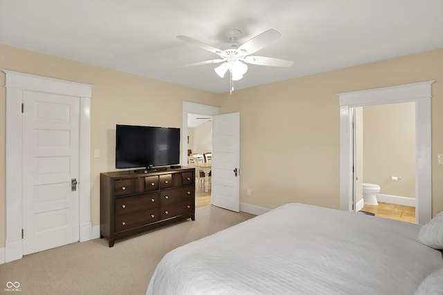 203 N Cross St, Hillsboro, IN 47949 - bedroom with ensuite bathroom and a ceiling fan