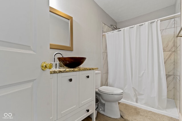 1150 W 30th St, Indianapolis, IN 46208 - full bath featuring toilet, vanity, and curtained shower