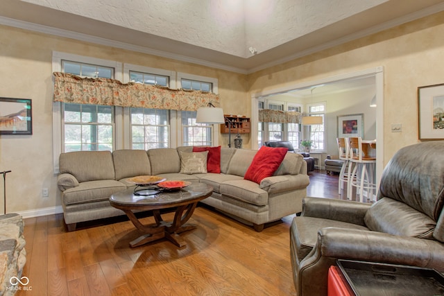 3533 Alexandria Pike, Anderson, IN 46012 - living room with hardwood / wood-style floors, baseboards, and ornamental molding