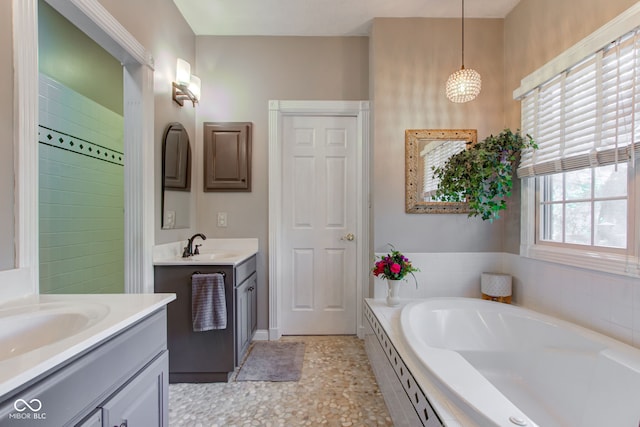3533 Alexandria Pike, Anderson, IN 46012 - bathroom featuring two vanities and a bath