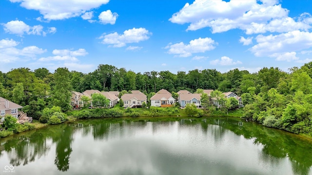 1071 Serenity Ct, Carmel, IN 46280 - water view featuring nearby suburban area and a heavily wooded area