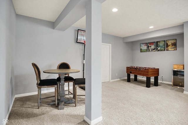 1071 Serenity Ct, Carmel, IN 46280 - recreation room with carpet, baseboards, and recessed lighting