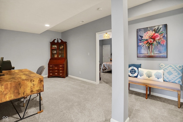 1071 Serenity Ct, Carmel, IN 46280 - carpeted office with baseboards and recessed lighting