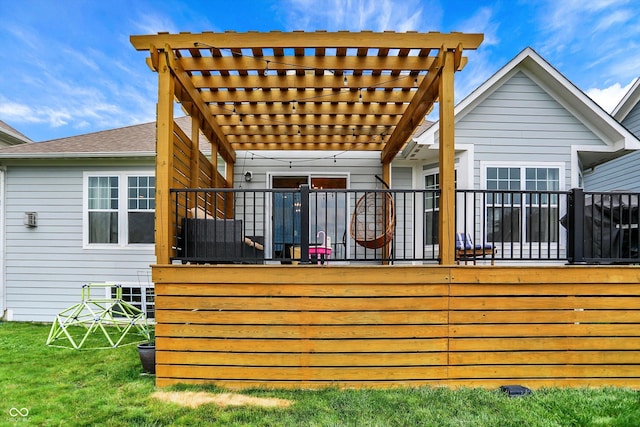 1071 Serenity Ct, Carmel, IN 46280 - rear view of house with a pergola and a lawn