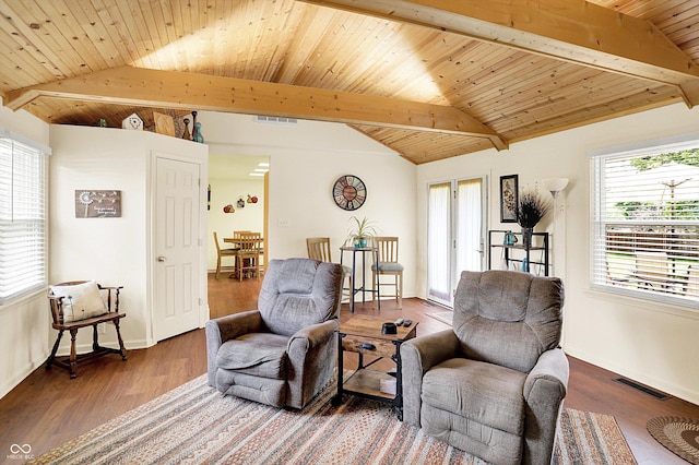 4125 S Post Rd, Indianapolis, IN 46239 - living area with wooden ceiling, plenty of natural light, wood finished floors, and baseboards