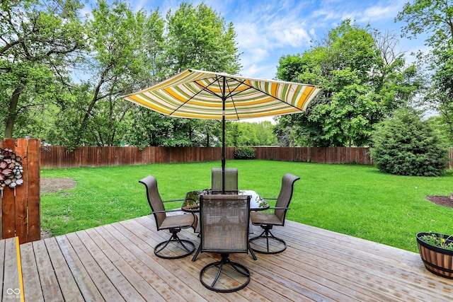 4125 S Post Rd, Indianapolis, IN 46239 - wooden deck featuring outdoor dining space