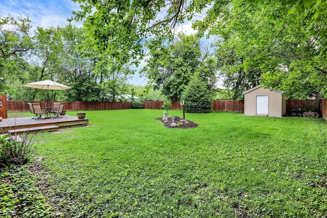 4125 S Post Rd, Indianapolis, IN 46239 - view of yard featuring a deck and outdoor dining space