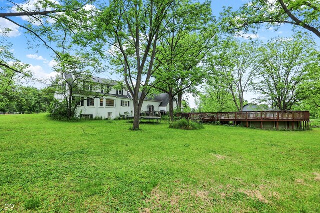 8301 E County Road 801 S, Plainfield, IN 46168 - view of green lawn featuring a wooden deck