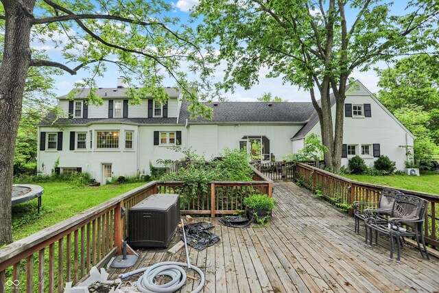 8301 E County Road 801 S, Plainfield, IN 46168 - deck with a trampoline and a yard