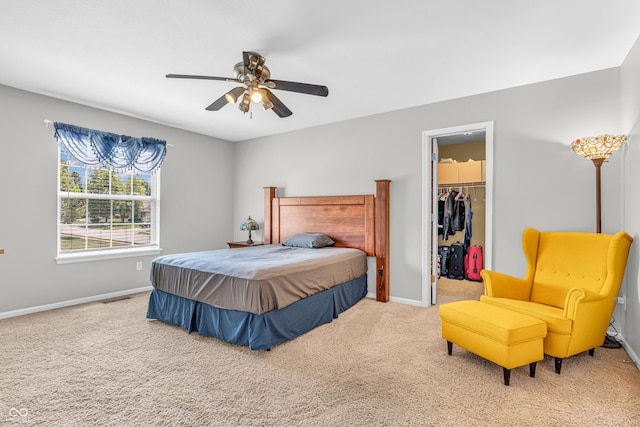 9754 Bradford Knoll Dr, Fishers, IN 46037 - bedroom featuring carpet flooring, baseboards, a spacious closet, and a closet