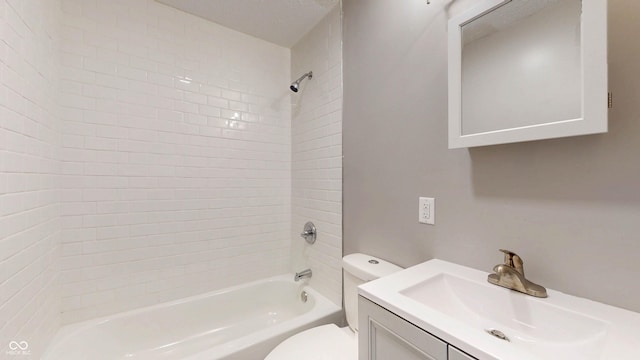 5806 E 19th St, Indianapolis, IN 46218 - bathroom featuring toilet,  shower combination, and vanity