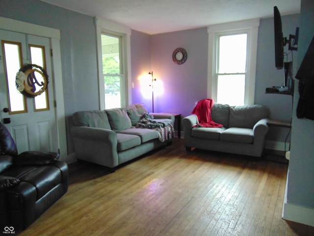205 W S St, Darlington, IN 47940 - living room with hardwood / wood-style floors