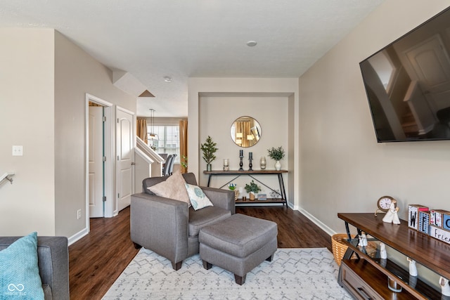 9090 Demarest Dr, Fishers, IN 46038 - living area featuring wood finished floors and baseboards