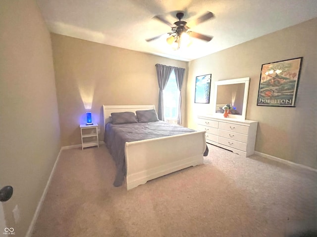 5010 Cabrillo Dr, Plainfield, IN 46168 - bedroom featuring baseboards, carpet, and a ceiling fan