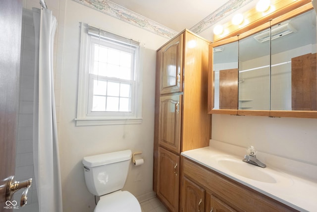 10244 Washington Blvd, Carmel, IN 46280 - full bathroom featuring vanity, toilet, and a shower with shower curtain