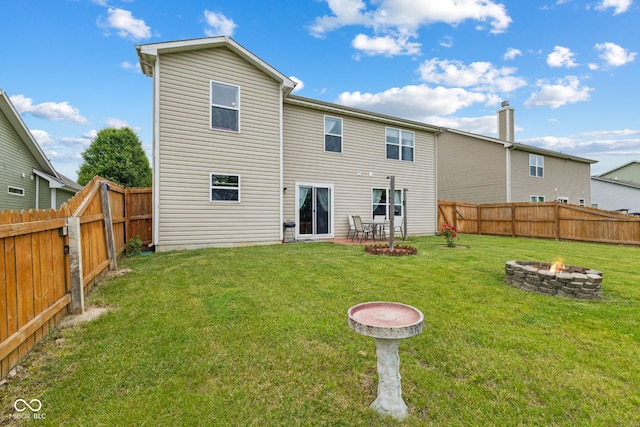 2509 Cedarmill Dr, Franklin, IN 46131 - back of house featuring a fire pit
