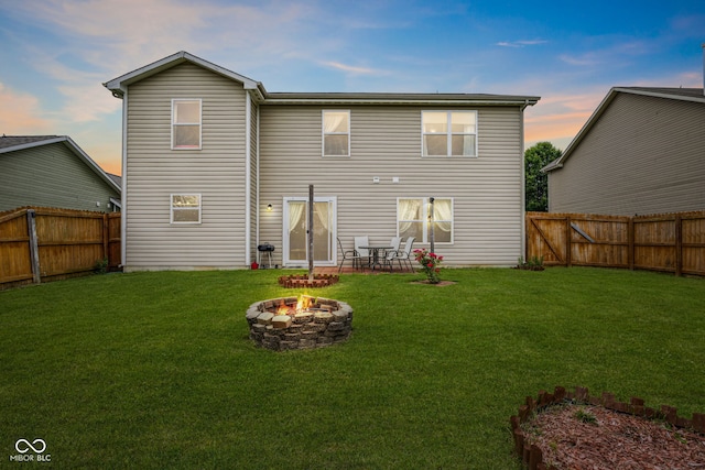 2509 Cedarmill Dr, Franklin, IN 46131 - back of house featuring a fire pit