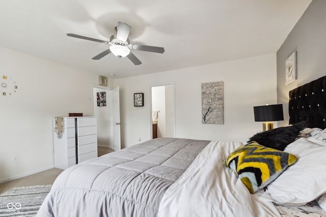 2509 Cedarmill Dr, Franklin, IN 46131 - carpeted bedroom featuring baseboards and a ceiling fan