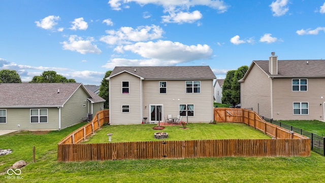 2509 Cedarmill Dr, Franklin, IN 46131 - back of house with a fire pit