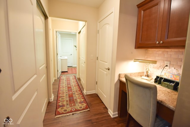1150 Extraordinary Trl, Greenfield, IN 46140 - corridor with dark wood-style flooring and baseboards