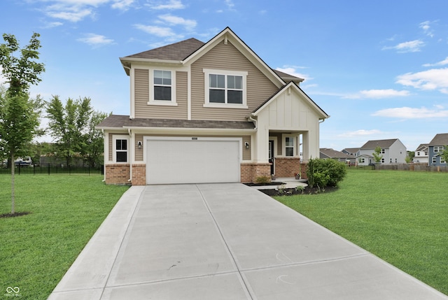 6917 Wolf Creek Ct, Whitestown, IN 46075 - craftsman inspired home with brick siding, driveway, a garage, and board and batten siding