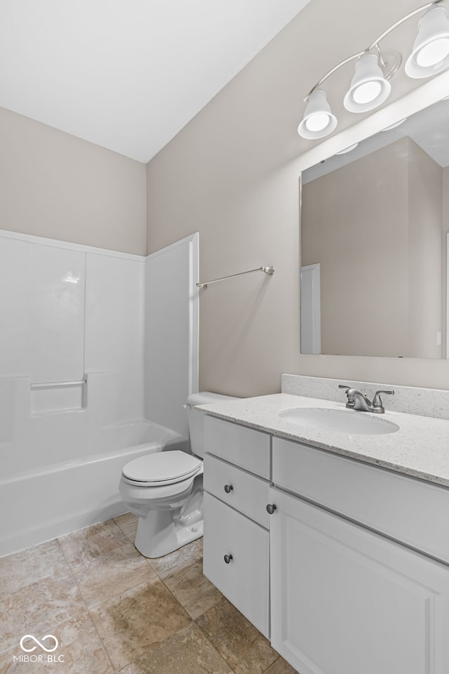 4539 Maldenhair Dr, Indianapolis, IN 46239 - full bathroom with vanity, toilet, and bathtub / shower combination