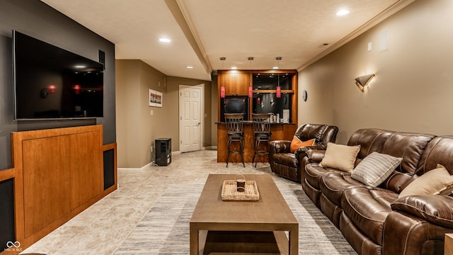 9804 Wentworth Ct, Carmel, IN 46032 - living area with recessed lighting and light tile patterned floors
