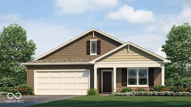 3292 W Longbranch Dr, Monrovia, IN 46157 - view of front of house with a front yard, driveway, and an attached garage