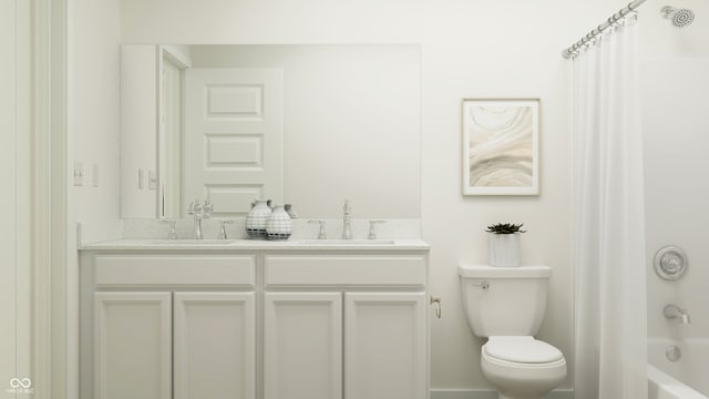 15395 Alperton Rd, Fishers, IN 46037 - bathroom with toilet, double vanity, and shower / tub combo