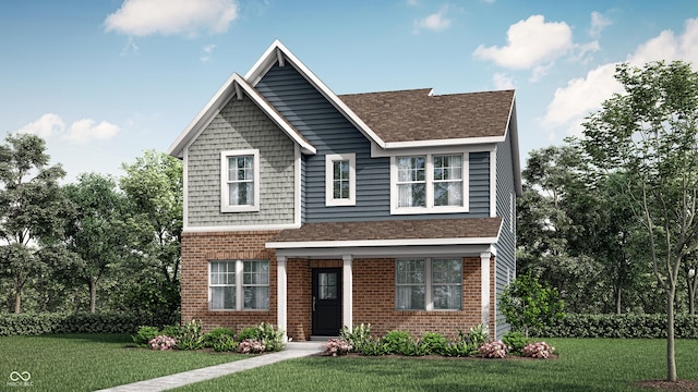 15395 Alperton Rd, Fishers, IN 46037 - view of front of home with a front lawn and brick siding