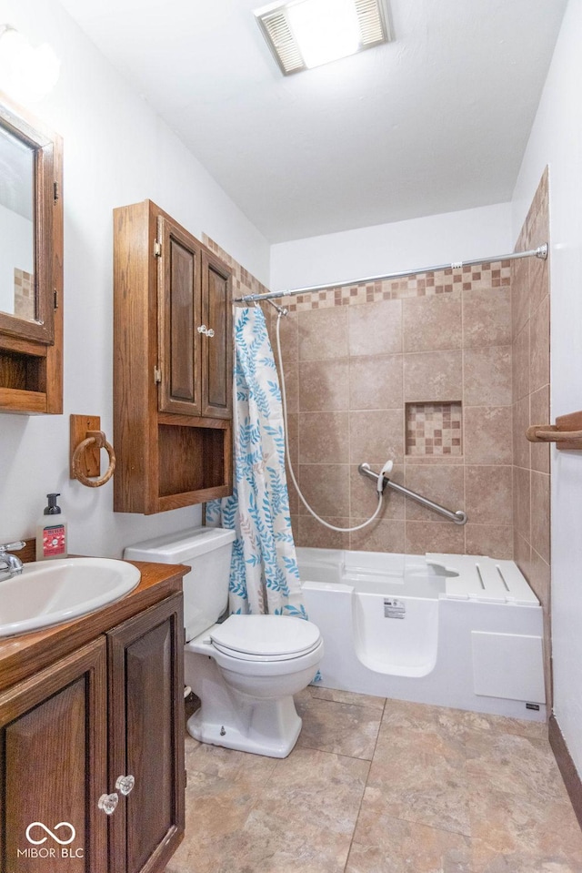 4526 Iowa St, Clayton, IN 46118 - full bath with toilet, shower / tub combo, and vanity