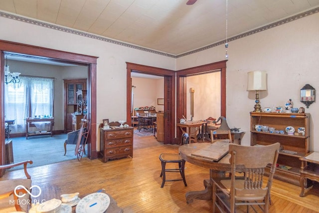 4526 Iowa St, Clayton, IN 46118 - dining space with wood finished floors and crown molding