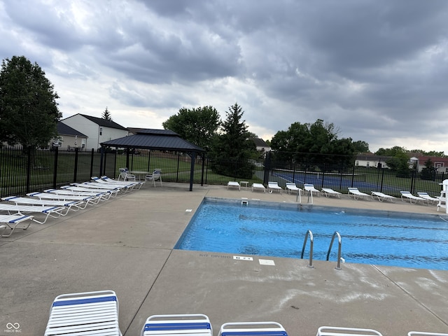 1287 Highland Lake Way, Brownsburg, IN 46112 - community pool featuring a gazebo and a patio area