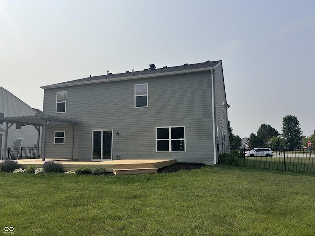 1287 Highland Lake Way, Brownsburg, IN 46112 - back of property featuring a pergola, a deck, and a patio