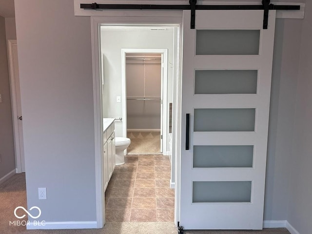 1287 Highland Lake Way, Brownsburg, IN 46112 - bathroom with vanity, toilet, and baseboards