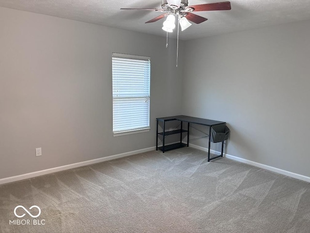 1287 Highland Lake Way, Brownsburg, IN 46112 - carpeted empty room featuring ceiling fan, baseboards, and a textured ceiling