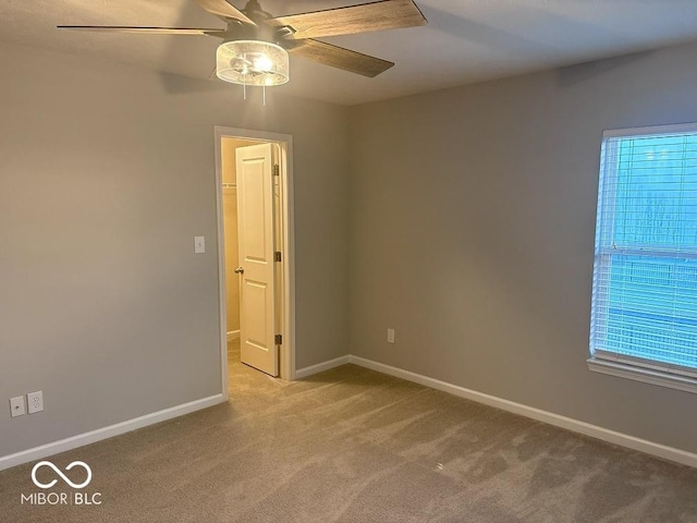 1287 Highland Lake Way, Brownsburg, IN 46112 - carpeted empty room with ceiling fan and baseboards