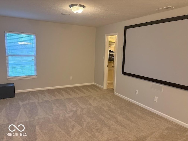 1287 Highland Lake Way, Brownsburg, IN 46112 - carpeted cinema with baseboards and a textured ceiling