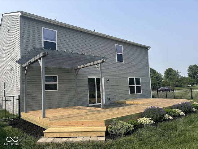 1287 Highland Lake Way, Brownsburg, IN 46112 - rear view of property with a pergola and a wooden deck