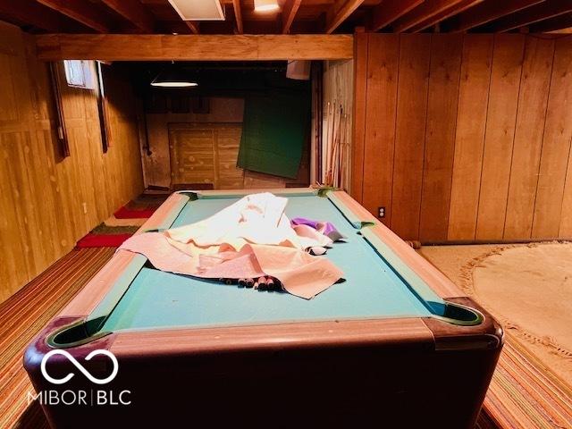 3824 Forest Ridge Dr, Fort Wayne, IN 46804 - recreation room with wood walls and billiards