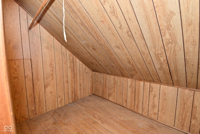 2622 Ethel Ave, Indianapolis, IN 46208 - bonus room featuring vaulted ceiling, wood walls, wooden ceiling, and wood finished floors