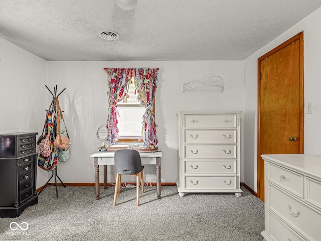 4305 Clinton St, Lawrence, IN 46226 - office with carpet flooring, a textured ceiling, and baseboards
