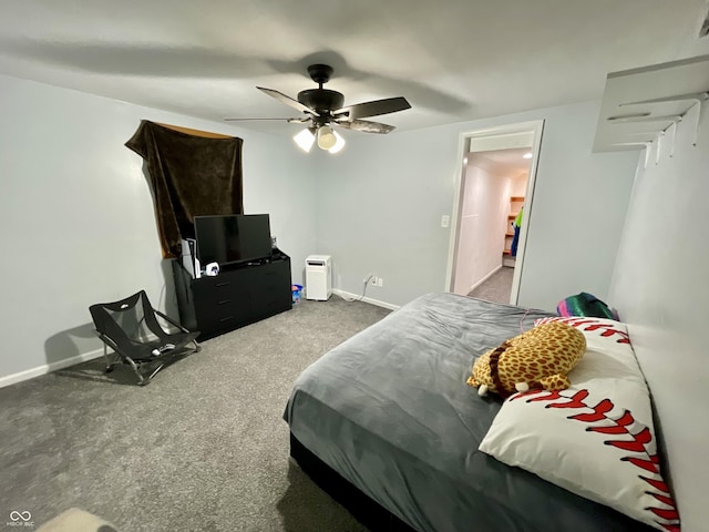 6593 N 800 W, Elwood, IN 46036 - bedroom featuring carpet flooring, baseboards, and a ceiling fan